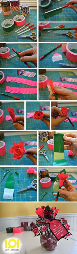 Make a Duct Tape Rose Bouquet | 101 Duct Tape Crafts